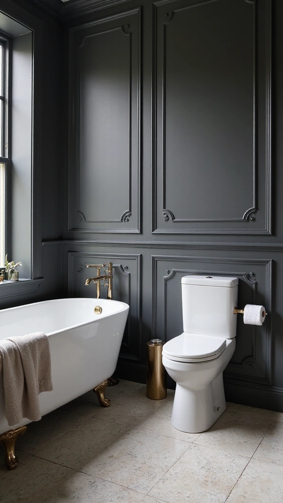 40 Bold Bathroom Color Inspirations That Will Make You Want to Redecorate (#30 is a Game-Changer!) - 19. Sophisticated Charcoal Gray