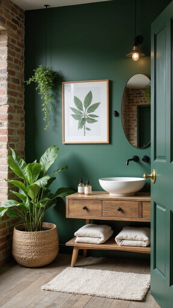 40 Bold Bathroom Color Inspirations That Will Make You Want to Redecorate (#30 is a Game-Changer!) - 27. Lush Forest Green