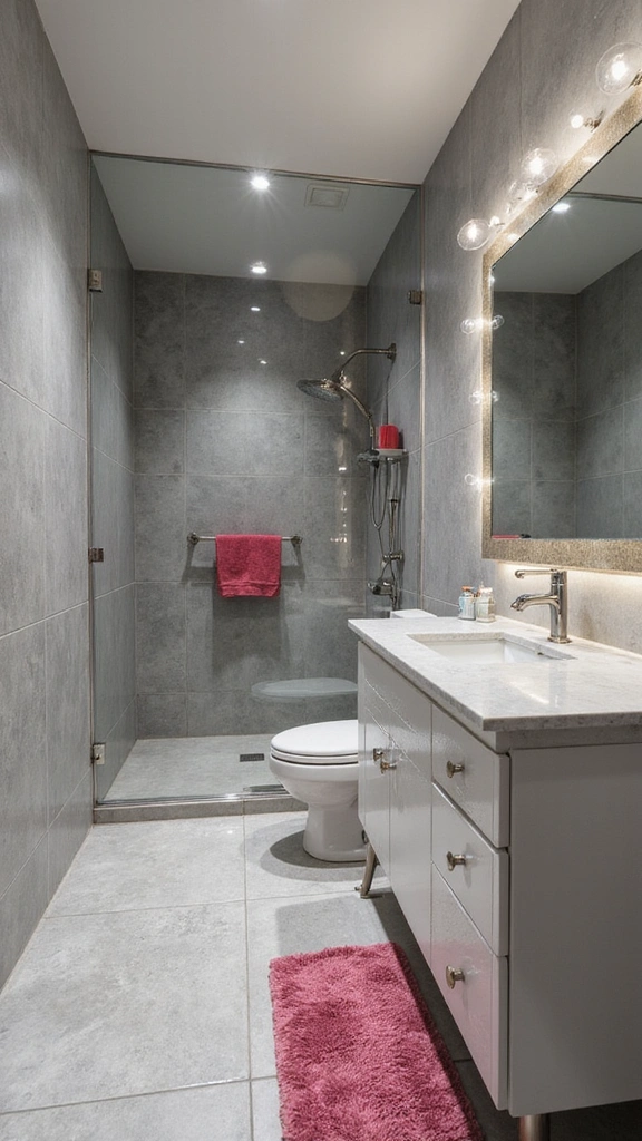 40 Bold Bathroom Color Inspirations That Will Make You Want to Redecorate (#30 is a Game-Changer!) - 31. Elegant Silver Gray