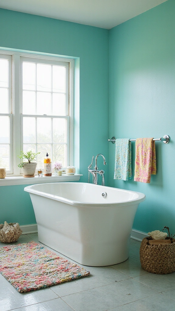 40 Bold Bathroom Color Inspirations That Will Make You Want to Redecorate (#30 is a Game-Changer!) - 4. Vibrant Turquoise