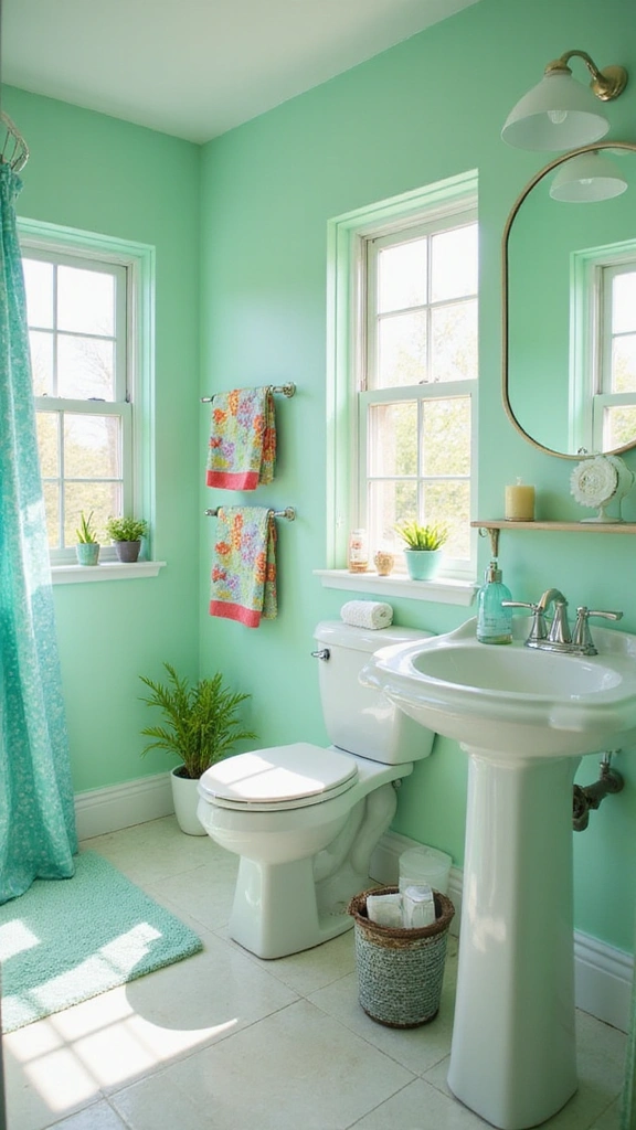 40 Bold Bathroom Color Inspirations That Will Make You Want to Redecorate (#30 is a Game-Changer!) - 9. Refreshing Mint Green