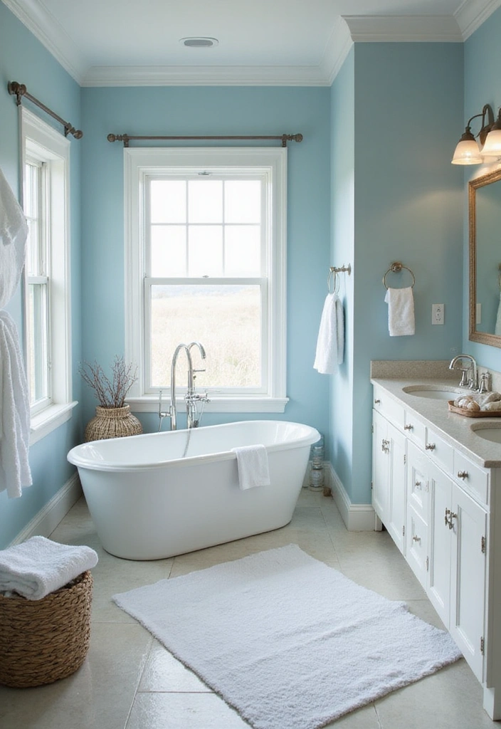 40 Stunning Bathroom Colour Schemes That Will Transform Your Space (You Won't Believe #7!) - 1. Tranquil Blues and Whites