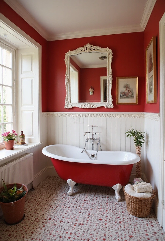 40 Stunning Bathroom Colour Schemes That Will Transform Your Space (You Won't Believe #7!) - 12. Classic Red and White