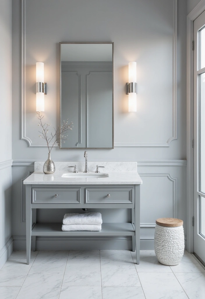 40 Stunning Bathroom Colour Schemes That Will Transform Your Space (You Won't Believe #7!) - 2. Elegant Greys and Silvers
