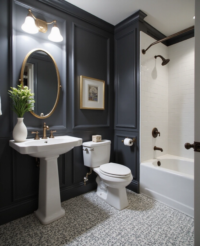 40 Stunning Bathroom Colour Schemes That Will Transform Your Space (You Won't Believe #7!) - 28. Timeless Charcoal and White