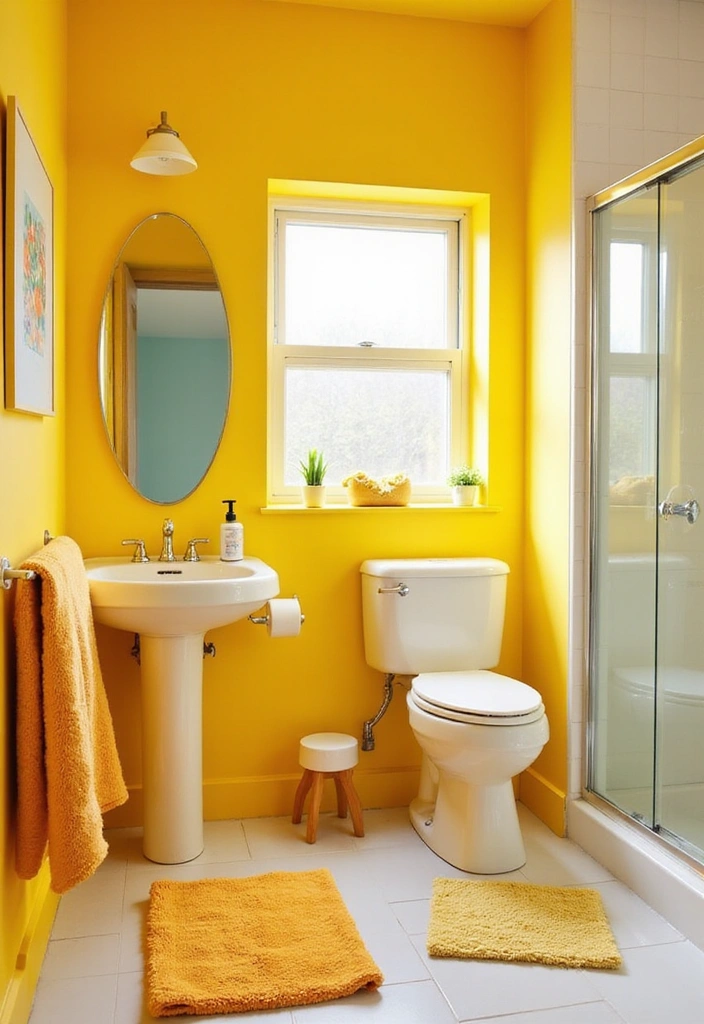 40 Stunning Bathroom Colour Schemes That Will Transform Your Space (You Won't Believe #7!) - 8. Bright and Cheerful Yellows