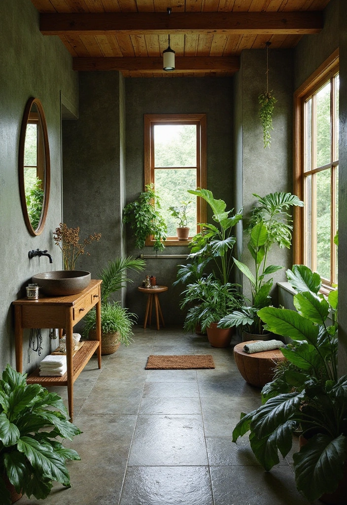 40 Stunning Bathroom Colour Schemes That Will Transform Your Space (You Won't Believe #7!) - 9. Earthy Greens and Browns