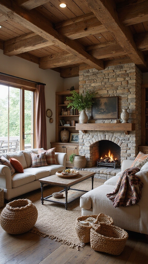 40 Stunning Living Room Makeover Ideas That Will Transform Your Space! - 10. Rustic Retreat