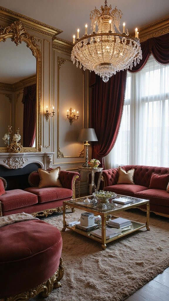 40 Stunning Living Room Makeover Ideas That Will Transform Your Space! - 13. Glamorous Touch