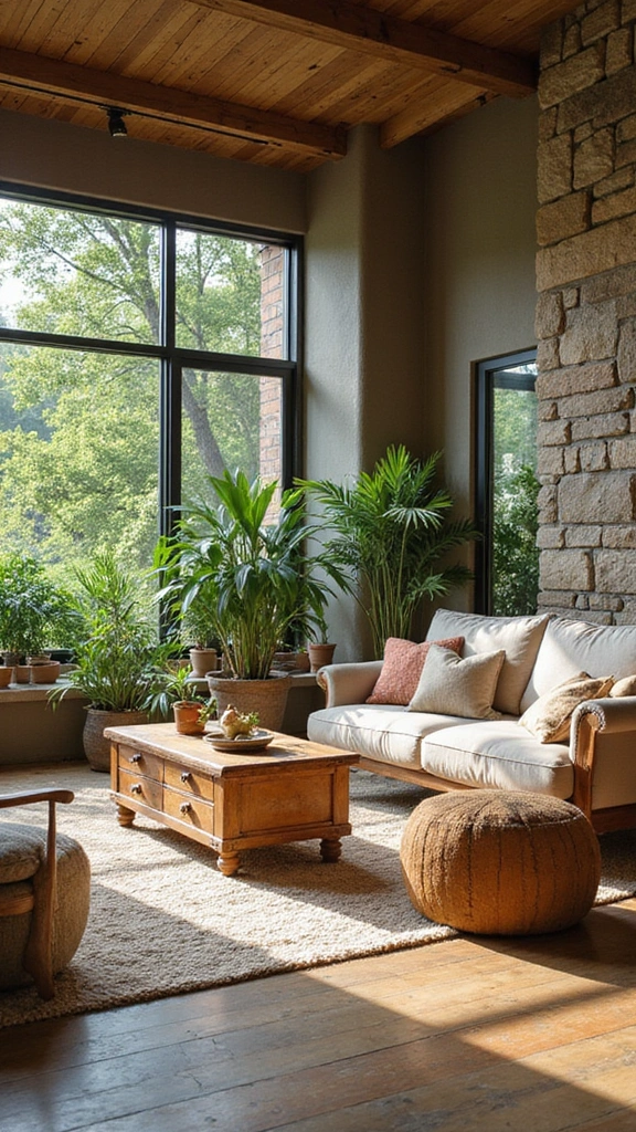 40 Stunning Living Room Makeover Ideas That Will Transform Your Space! - 16. Nature-Inspired