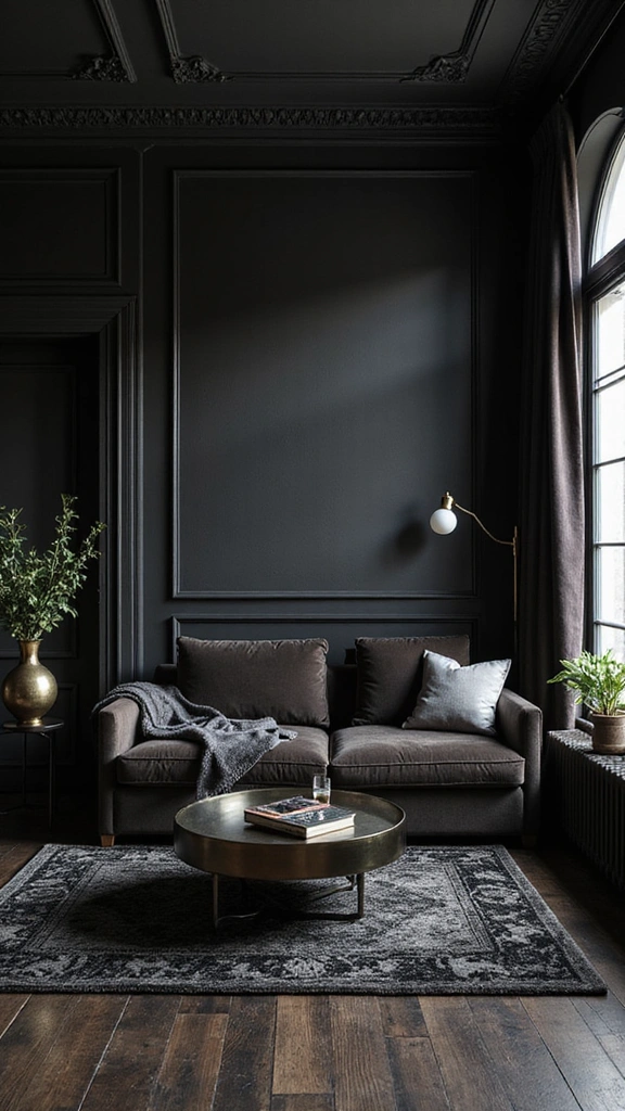 40 Stunning Living Room Makeover Ideas That Will Transform Your Space! - 18. Dark and Dramatic