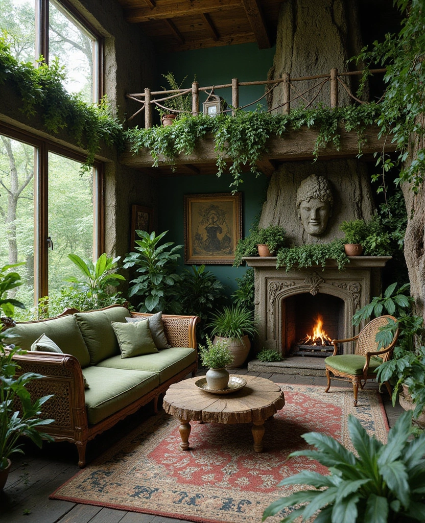 40 Stunning Living Room Makeover Ideas That Will Transform Your Space! - 31. Enchanted Forest