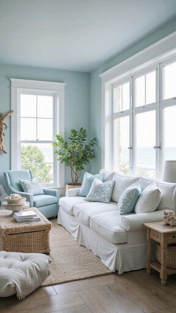 40 Stunning Living Room Makeover Ideas That Will Transform Your Space! - 4. Coastal Retreat