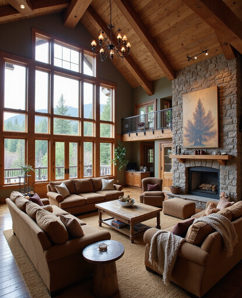 40 Stunning Living Room Makeover Ideas That Will Transform Your Space! - 40. Warm and Welcoming Lodge