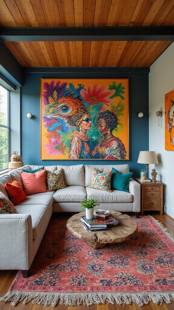 40 Stunning Living Room Makeover Ideas That Will Transform Your Space! - 9. Artistic Flair