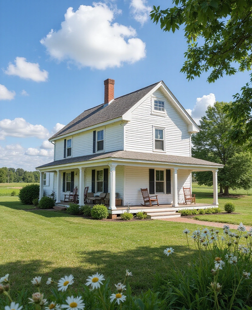 Discover the 32 Most Stunning American Colonial Homes You Need to See! - 22. The Serene Federal Farmhouse