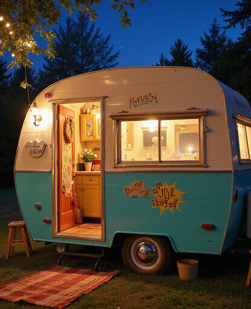 Explore 35 Cottagecore Homes That Perfectly Capture Rustic Aesthetic (You’ll Want to Move In!) - 17. Vintage Travel Trailer Home
