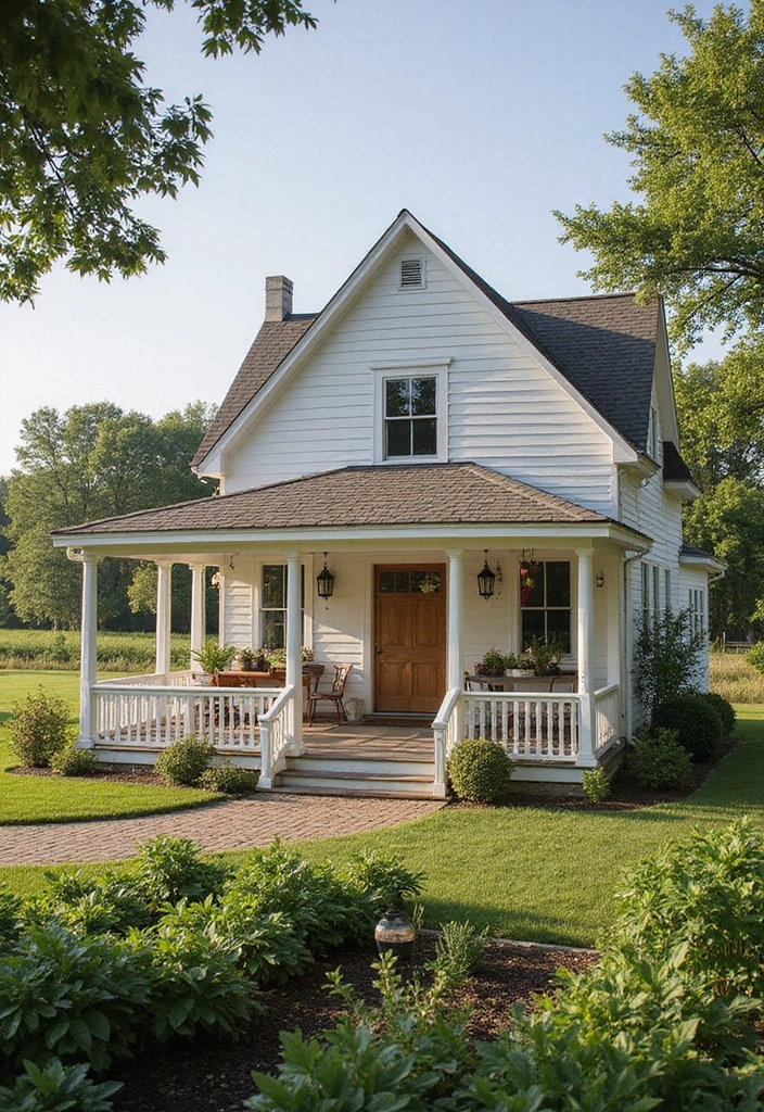 Explore 35 Cottagecore Homes That Perfectly Capture Rustic Aesthetic (You’ll Want to Move In!) - 34. Charming Farmstead Cottage