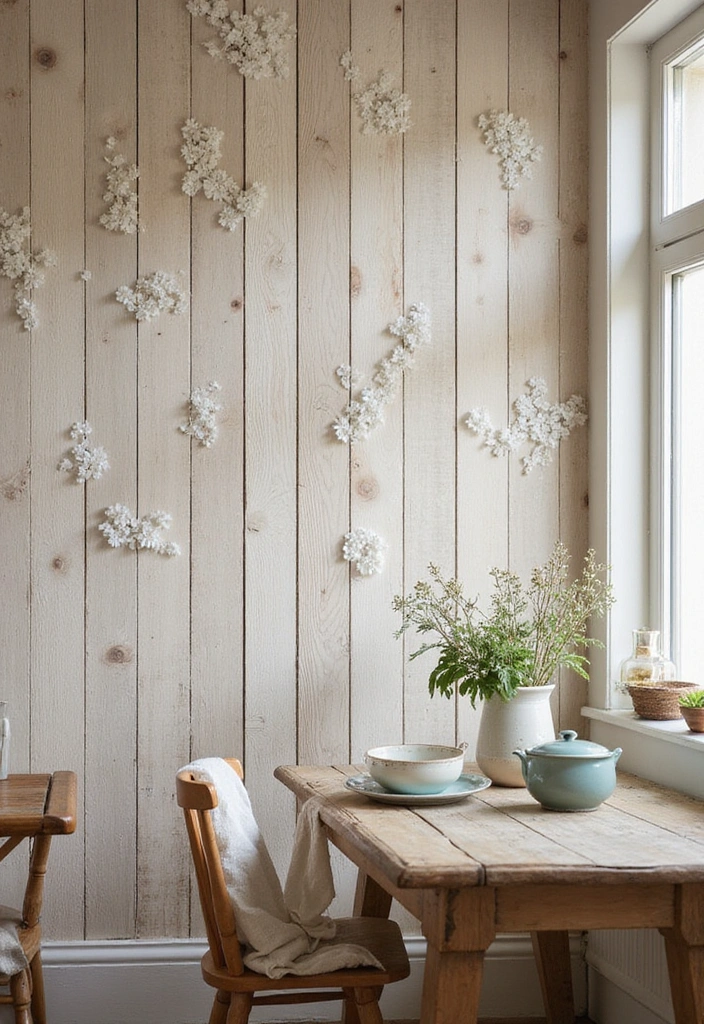 Serenity Pixels: 34 Minimalist Aesthetic Wallpapers for DIY Wall Art - 24. Rustic Farmhouse Charm