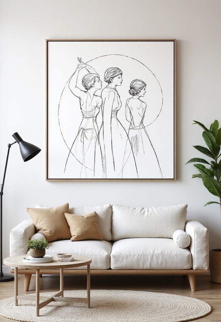 Serenity Pixels: 34 Minimalist Aesthetic Wallpapers for DIY Wall Art - 25. Contemporary Line Art