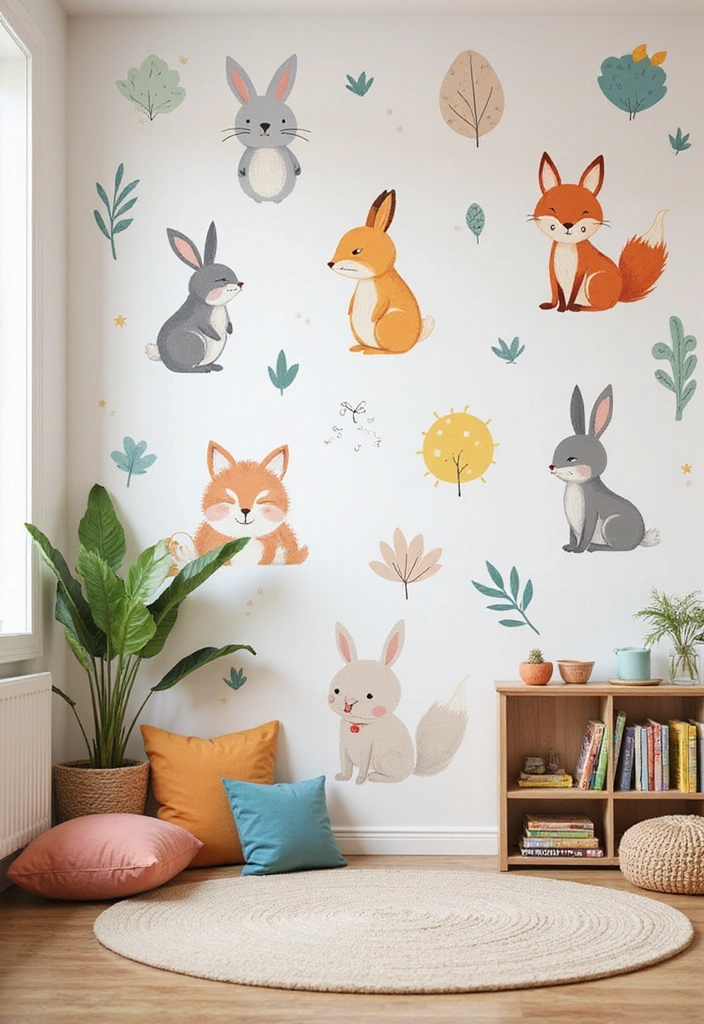 Serenity Pixels: 34 Minimalist Aesthetic Wallpapers for DIY Wall Art - 29. Whimsical Animal Illustrations