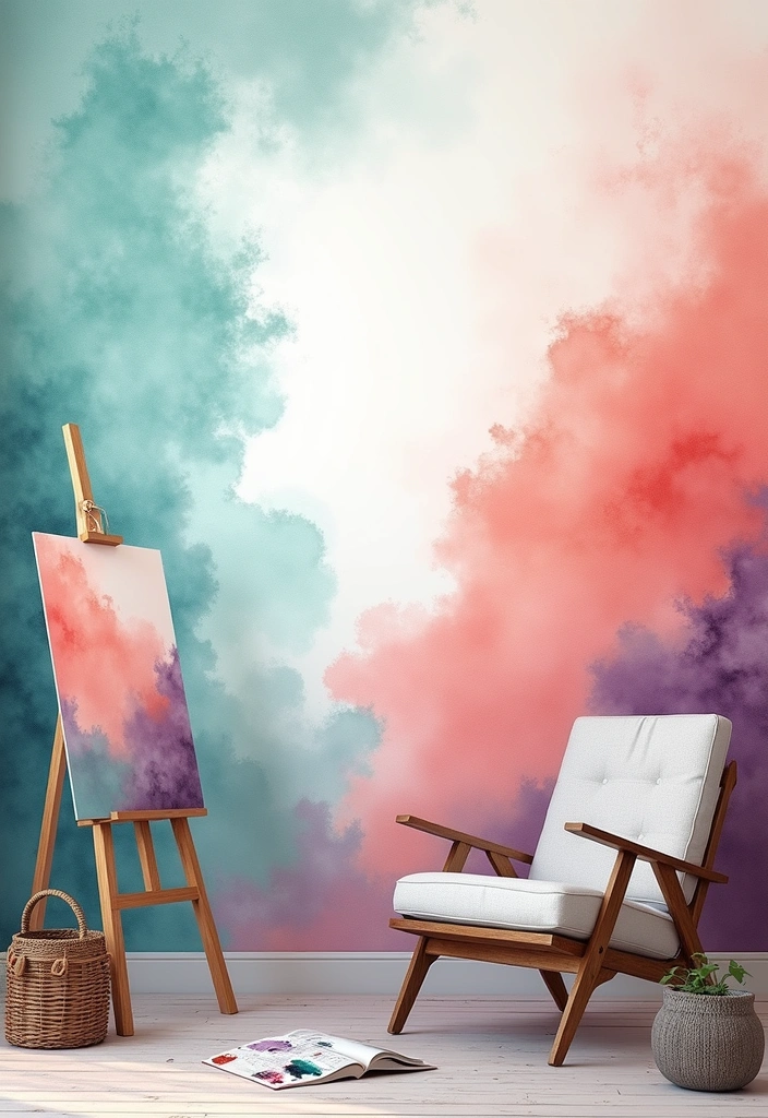 Serenity Pixels: 34 Minimalist Aesthetic Wallpapers for DIY Wall Art - 3. Abstract Watercolors