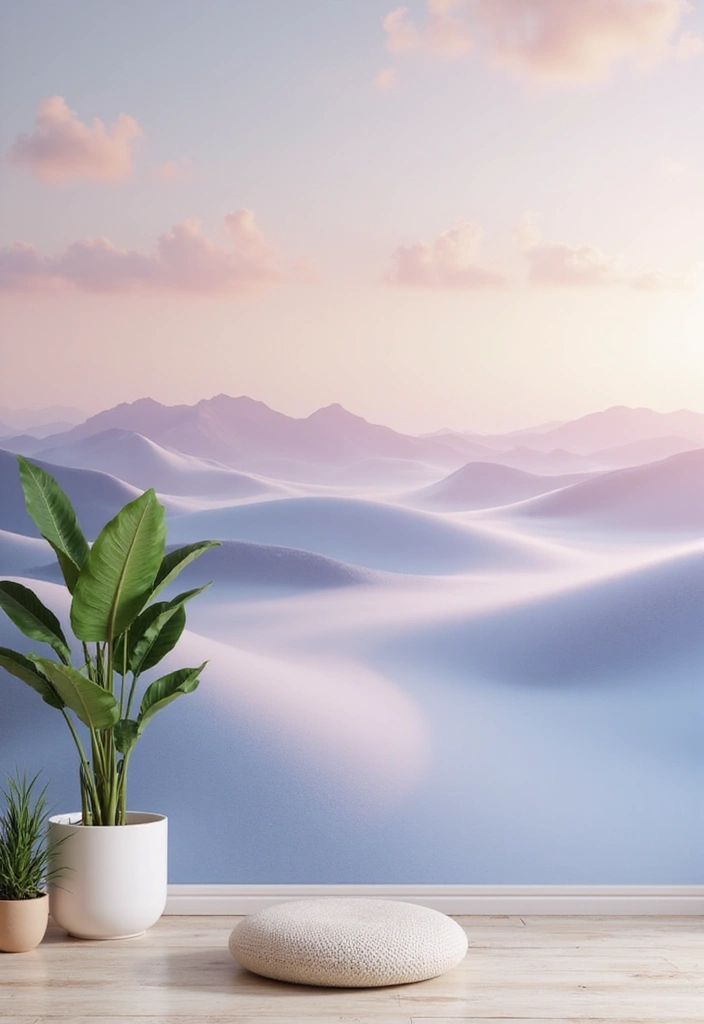 Serenity Pixels: 34 Minimalist Aesthetic Wallpapers for DIY Wall Art - 32. Ethereal Landscapes