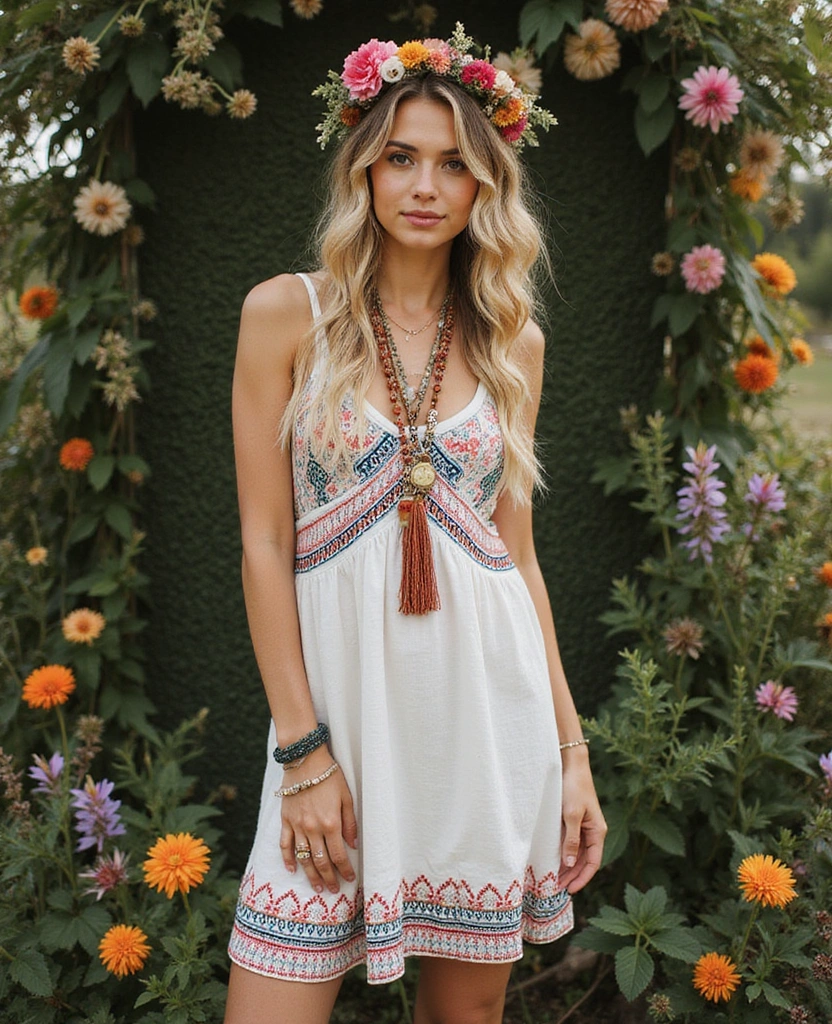 20 Stunning Bachelorette Mini Dress Outfit Ideas That Will Steal the Show (You Won't Believe #7!) - 18. Eclectic Bohemian Styles
