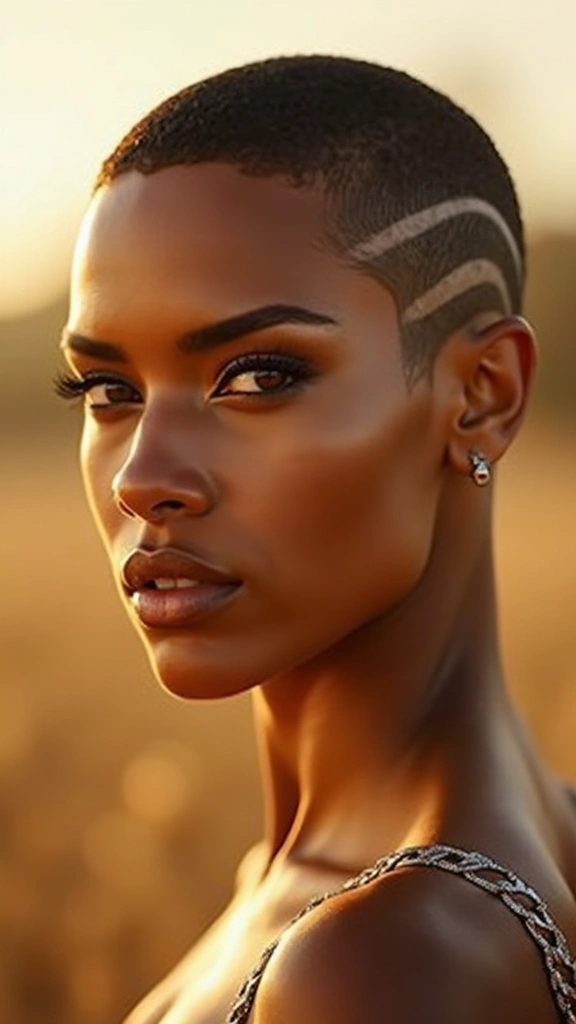 20 Stylish Short Haircuts for Black Women to Try This Year - 3. Buzzed Beauty with Fade Design