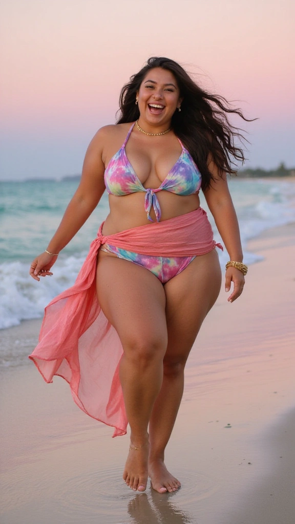 21 Stunning Plus Size Swimwear Styles That'll Make You the Star of the Beach! - 11. Tie-Dye Bikini with Matching Sarong