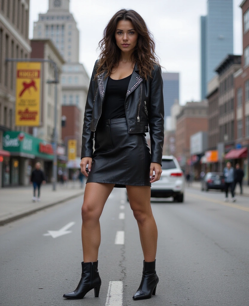 29 Stunning Leather Skirt Outfits You Need to Try Right Now (Especially #26!) - 14. Edgy Glam with a Studded Leather Jacket