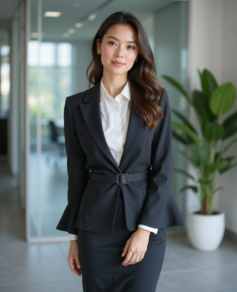30 Stunning Flared Sleeve Belted Blazers that Will Transform Your Wardrobe! - 16. Corporate Cool