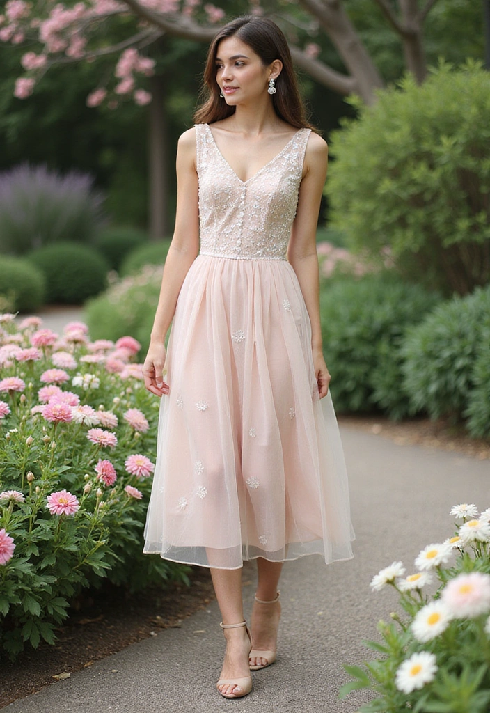 35 Stunning Bridal Shower Guest Outfits That’ll Make Heads Turn (You Won't Believe #7!) - 13. Soft Pastel Dress: Subtle Elegance