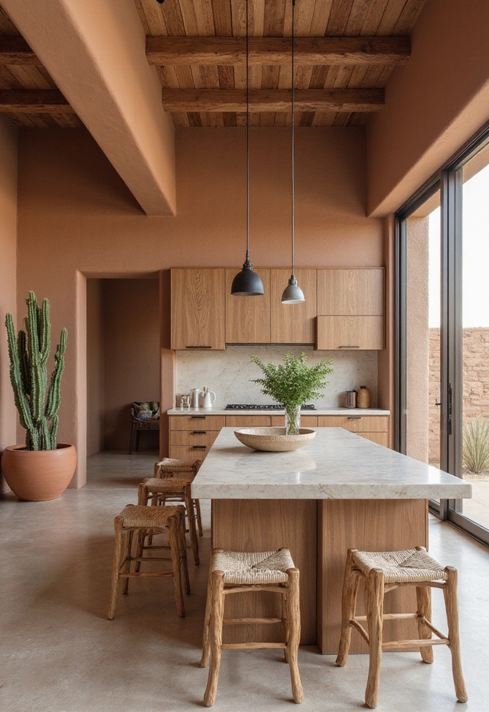 Discover 17 Earthy Kitchen Decor Ideas That Will Make You Fall in Love with Cooking Again! - 5. Modern Desert Sanctuary