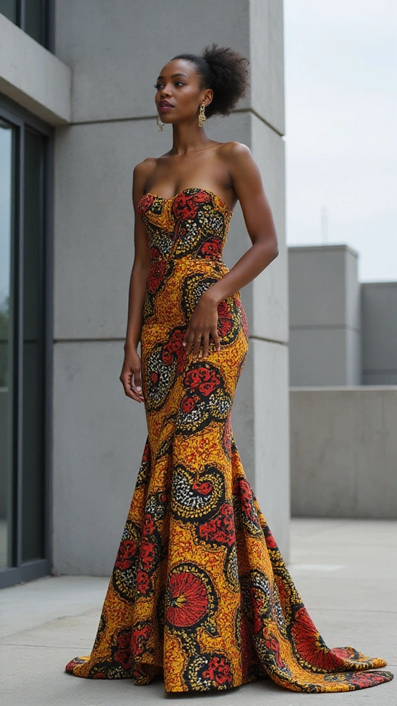 Embrace Elegance: Top African Print Gowns to Elevate Your Wardrobe - 9. The Mermaids Gown: Daring and Divine