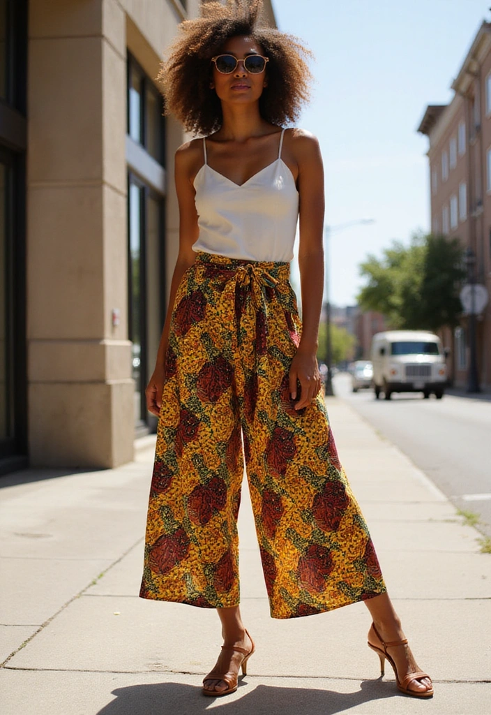 Summer Styles: Light and Breezy African-Inspired Outfits - 18. Breezy Culottes: Comfort Meets Chic