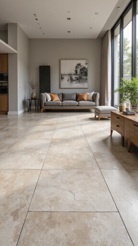 Top Living Flooring Trends for Your Home - 3. Large Format Tiles