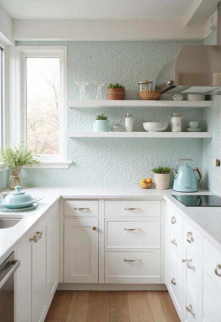 Unlock Contemporary Kitchen Looks with These 28 Backsplash Styles! - 15. Pearlized Glass with Soft Sheen