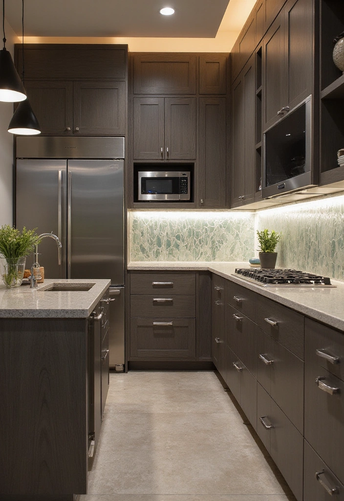 Unlock Contemporary Kitchen Looks with These 28 Backsplash Styles! - 17. Luxurious Glass Panels