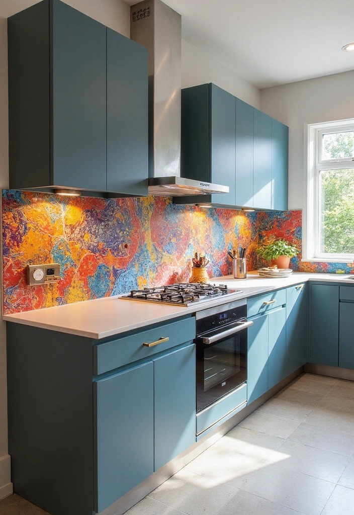 Unlock Contemporary Kitchen Looks with These 28 Backsplash Styles! - 19. Artistic Resin Tiles
