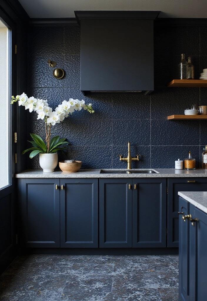Unlock Contemporary Kitchen Looks with These 28 Backsplash Styles! - 3. Midnight Zellige Drama