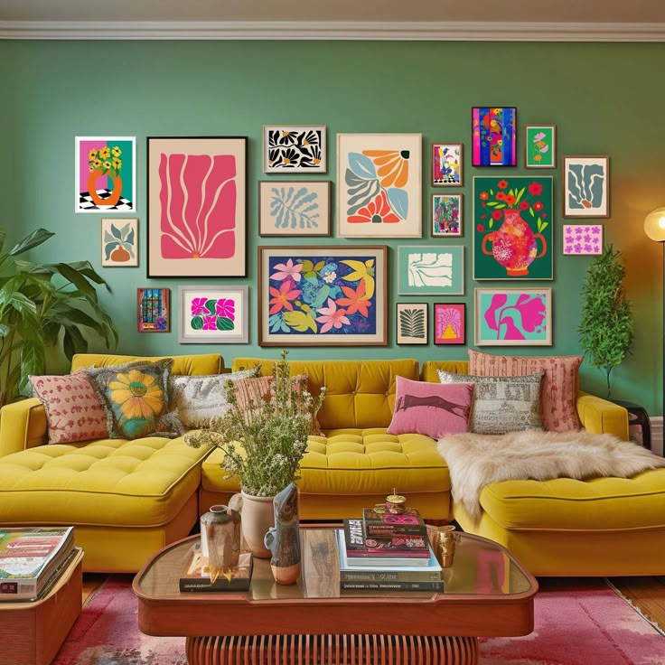 12 Stunning Gallery Wall Ideas That’ll Make You Say 'Wow!' - Bold and Colorful: A Vibrant Art Display