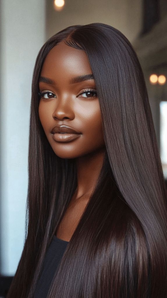 13 Gorgeous Hair Colors for Black Women That Will Make Heads Turn! - 6. Jet Black Shine