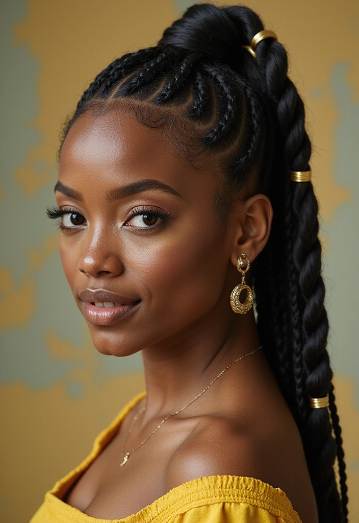 15 Gorgeous Black Women Braids You’ll Want to Rock This Season! - 11. Layered Lemonade Braids with Side Sweep