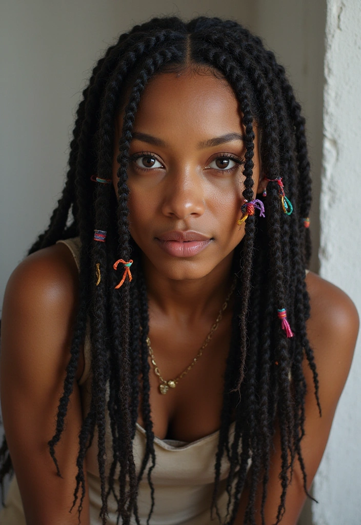 15 Gorgeous Black Women Braids You’ll Want to Rock This Season! - 9. Boho Box Braids with Curly Tendrils