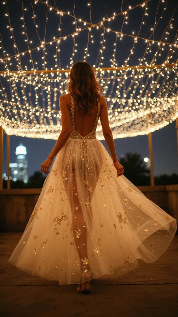 18 Stunning Boho Dresses Everyone Will Want to Borrow (Check Out #15!) - 9. Sheer Gold Foil Maxi