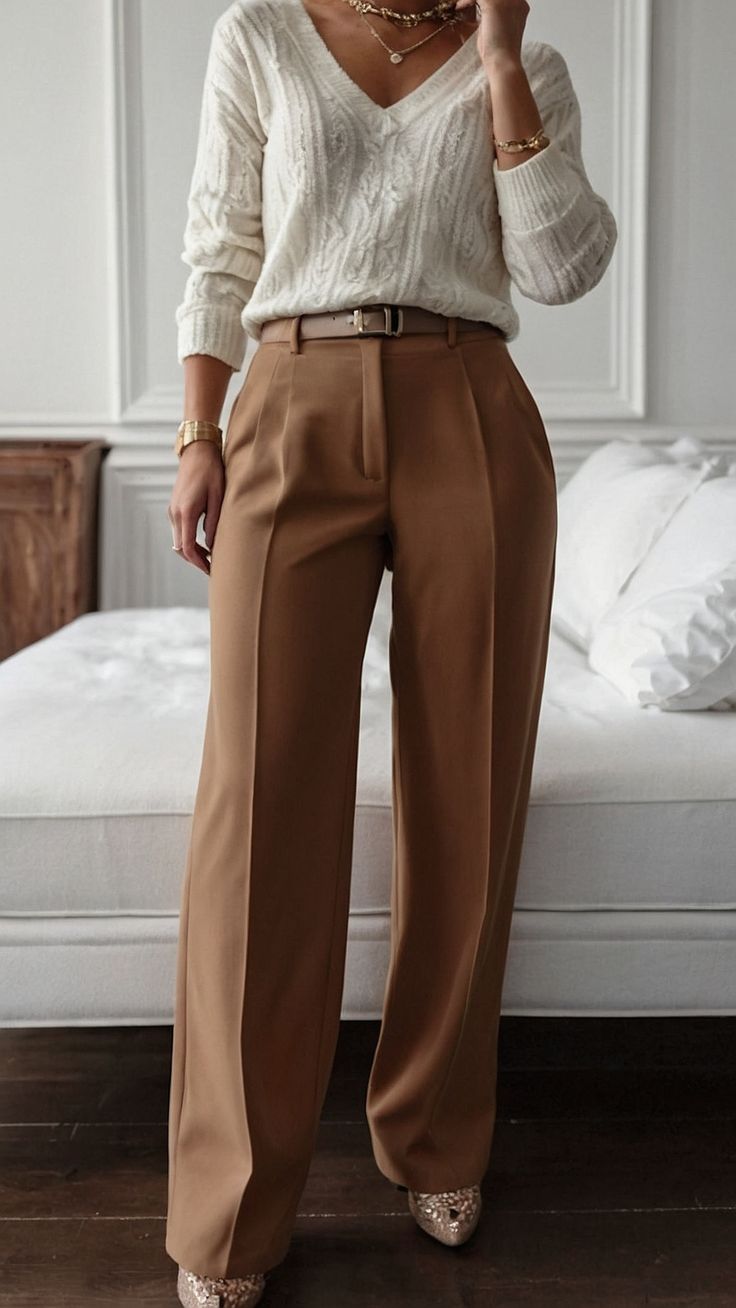20 Classy Outfit Ideas That’ll Make You Look Effortlessly Expensive (Heads Will Turn!) - Sophisticated Midi Skirt Ensemble