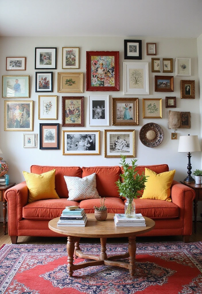 21 Modern Home Decor Ideas for a Summer Living Room That Will Wow Your Guests! - 18. Create a Gallery Wall