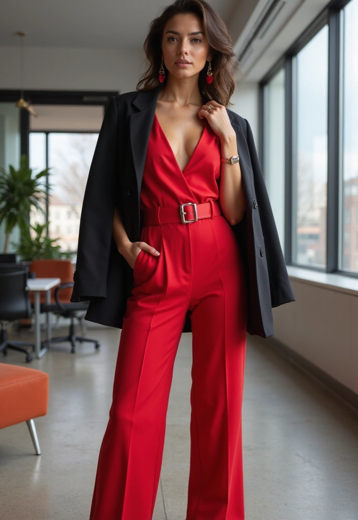 28 Office Event Outfits That Will Light Up Your Work Life (You Can't Miss #3!) - 3. The Bold Jumpsuit