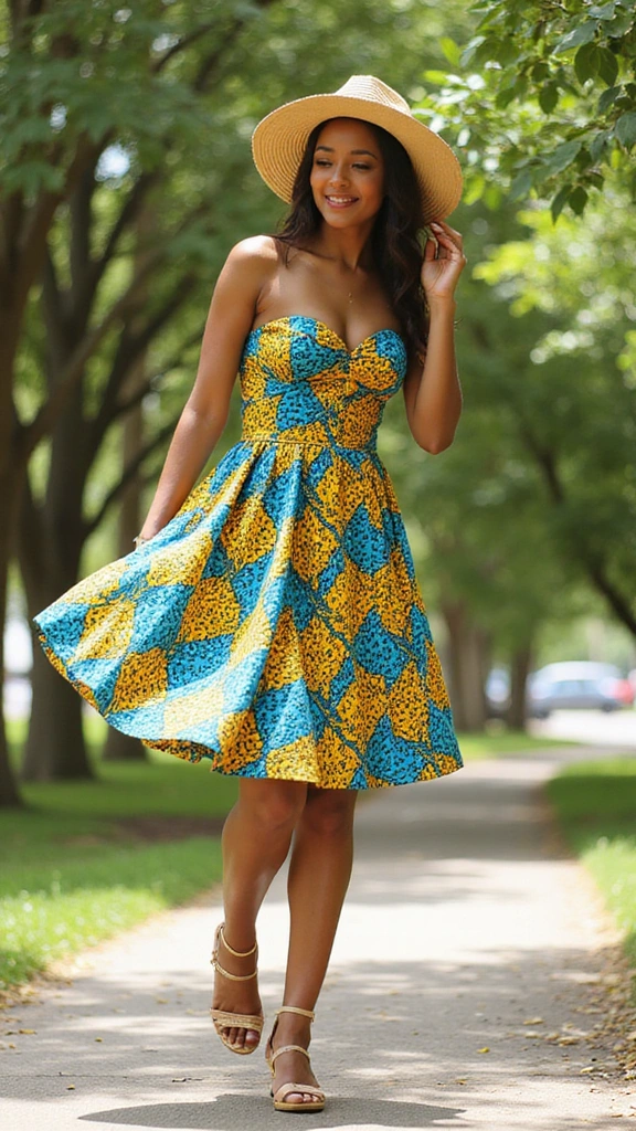 Snatched in Ankara: Top African Print Styles That Celebrate Your Hourglass Silhouette - 12. Elegant Midi Dresses